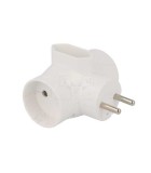 R-20 Conector AC supply splitter Layout 2P Type round flat white, TIMEX ELEKTRO