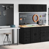 VidaXL Dulapuri de garaj 2 buc Lemn negru prelucrat
