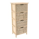 Corp Mobilier Mdf Cu 4 Coșuri M&acirc;nere Metalice 86&times;37,5&times;27,5 Cm &ndash; Natural/Negru | Mobilier Depozitare Baie