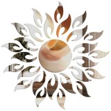 Oglinzi CCmax, Model Soare, Argintiu, Acrilice, Autoadezive pentru Decor si Design Interior, 27 piese, 500x500