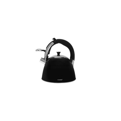 Fierbător tradițional cu fluier fabricat din inox, ceainic 3 litri, 14-24.5 cm, negru, Klausberg foto