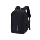 Rucsac / Ghiozdan Edman rezistent la apa, Antifurt, pentru laptop de 15.6&quot;, cu port incarcare USB, cablu USB inclus, Negru
