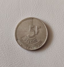 Belgia - 5 franci / francs (1986) Regele Baudouin I - monedă s329