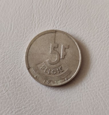 Belgia - 5 franci / francs (1986) Regele Baudouin I - monedă s329 foto