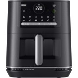 Friteuza cu aer cald Braun HF5073, 20 programe, Ecran digital, 6 l, Oprire automata, Negru