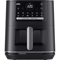 Friteuza cu aer cald Braun HF5073, 20 programe, Ecran digital, 6 l, Oprire automata, Negru