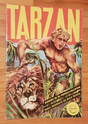 Tarzan. Scenariu de Tr. Popescu-Tracipone. Benzi desenate de Nicu Russu, 1973 foto