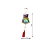 Ornament de brad clopotel cu paiete model 2, flippy, multicolor, lemn, 36 cm