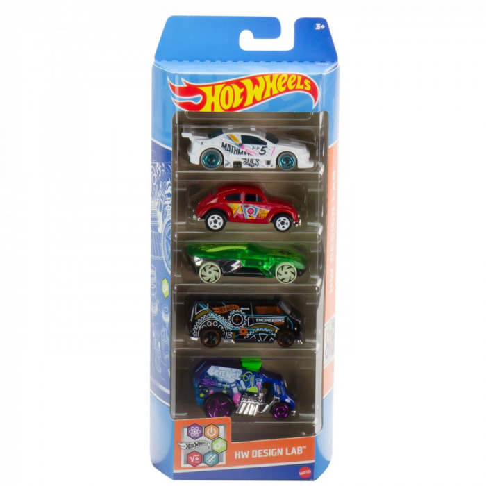 SET 5 MASINI HOT WHEELS DESIGN LAB SuperHeroes ToysZone