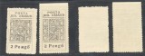 Ardealul de Nord 1944 emisiunea locala a Jud. Năsăud lot 2 timbre neuzate, varietatile emise, MNH