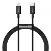 Cablu Date si Incarcare USB-C - Lightning Baseus Superior Series, 20W, 1m, Negru CATLYS-A01, Apple