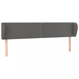 Cumpara ieftin Tablie de pat cu aripioare gri 203x23x78/88 cm piele ecologica