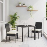vidaXL Set de masă pentru grădină 3 pcs Negru 3379205
