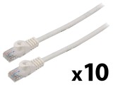 Cabluri Patch U/UTP 6 litat CCA PVC alb 2m 26AWG, pachet de 10 bucati