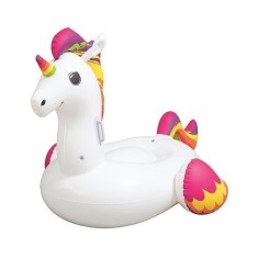 Saltea de apa gonflabila pentru copii, model unicorn, 150x117 cm, Bestway Maxi Fantasy foto