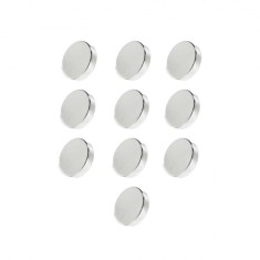Set 20 magneti foarte puternici, disc, simplu, 10mm X 5 mm, gri