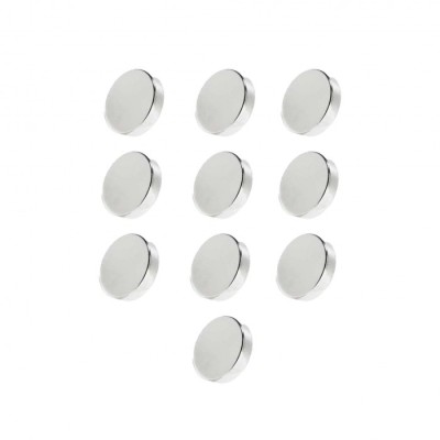 Set 20 magneti foarte puternici, disc, simplu, 10mm X 5 mm, gri foto