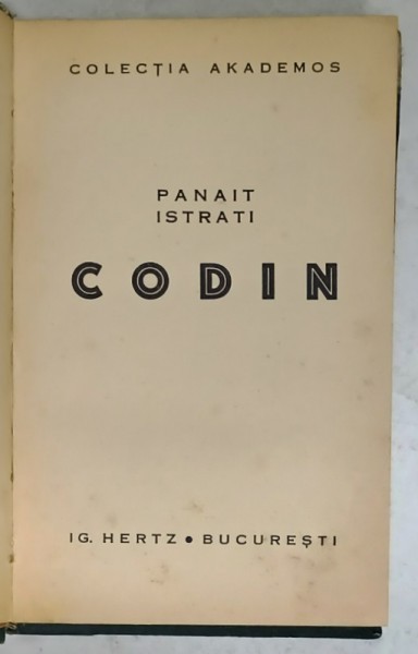 CODIN de PANAIT ISTRATI , 1935