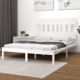 Cadru de pat, alb, 200x200 cm, lemn masiv GartenMobel Dekor, vidaXL