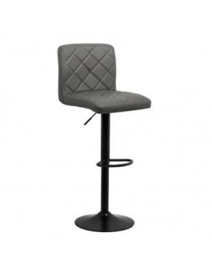 Scaun de bar ABS 147, cu spatar, piele ecologica, suport picioare, cadru metalic, rotativ, 100 kg foto