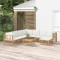 vidaXL Set mobilier de grădină, cu perne alb crem, 9 piese, bambus 3155196