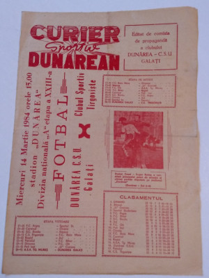 Program meci fotbal DUNAREA CSU GALATI - CS TARGOVISTE (14.03.1984) foto