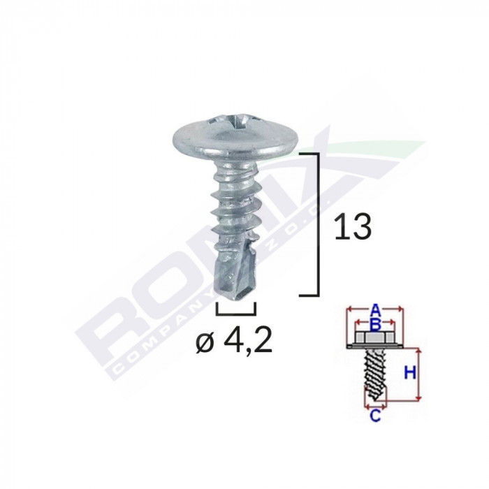 SURUB AUTOFORANT DIN ZINC 4.2X13 SET 100 BUC 62298