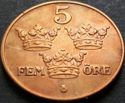 Moneda istorica 5 ORE - SUEDIA, anul 1950 * cod 4605 = excelenta foto