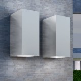 Corp iluminat LED perete exterior 2 buc, pătrat, sus/jos