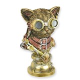 Pisica pilot-bust Steampunk din rasini SP-38, Abstract