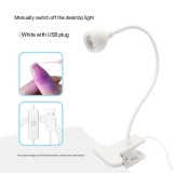 Lampă LED-lanternă cu clemă, flexibilă, cu conector USB, 3W, albă