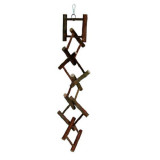 Jucărie pentru pasăre, scară suspendabilă din lemn - 12 trepte, 58 cm