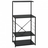 Cumpara ieftin Dulap cuptor microunde, negru, 60x39,6x123 cm, lemn prelucrat