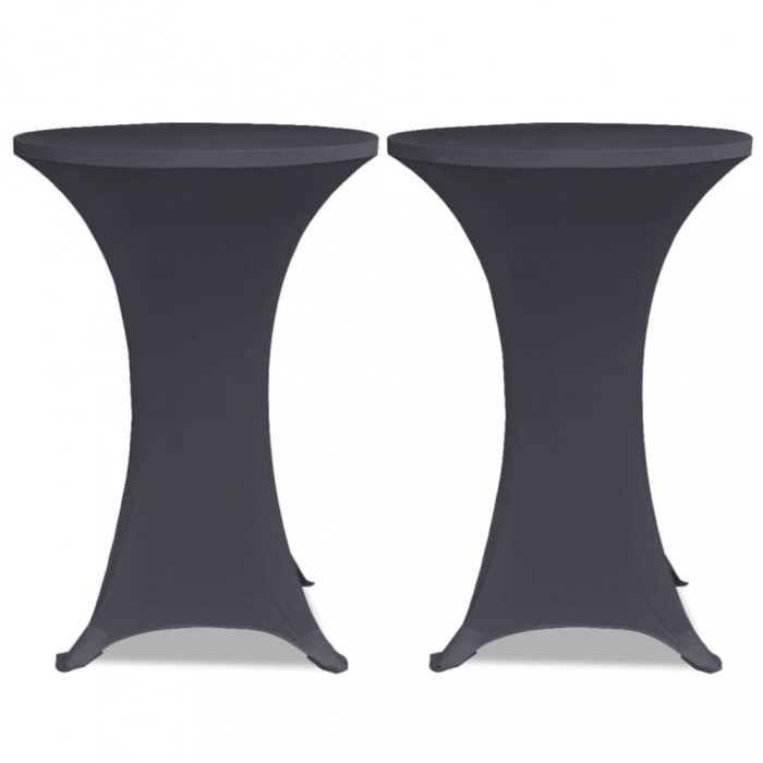 Husa elastica pentru masa, 2 buc., antracit, 80 cm