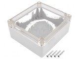 Carcasă universală ABS gri 115mm x 125mm x 58mm cu garnitură