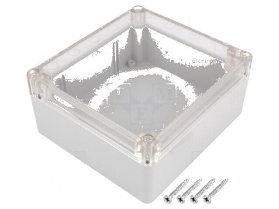 Carcasă universală ABS gri 115mm x 125mm x 58mm cu garnitură foto