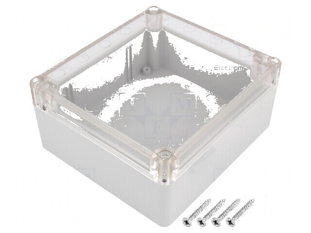 Carcasă universală ABS gri 115mm x 125mm x 58mm cu garnitură
