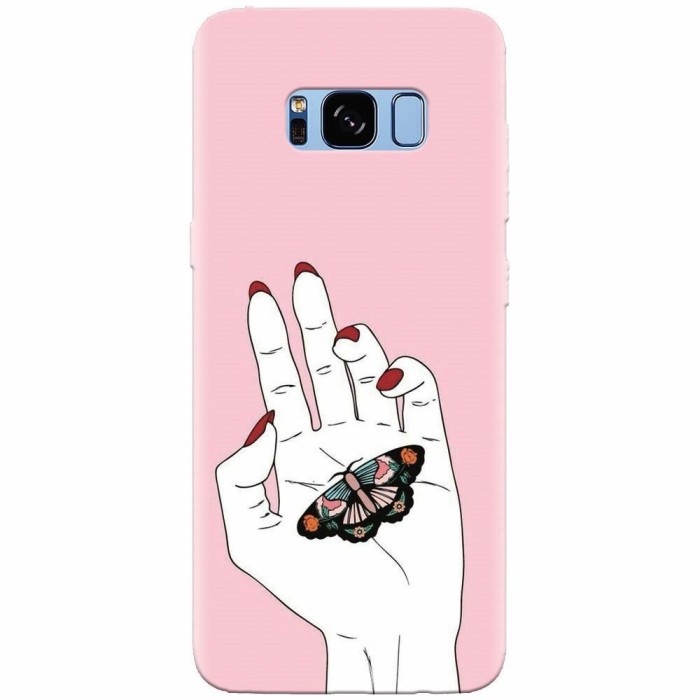 Husa silicon pentru Samsung S8, Butterfly In Hand