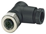 Conector M12 mufă 3 pini, 630V, &icirc;n unghi, IP67, terminal cu şurub