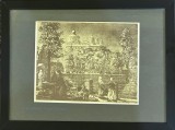 Litografie Al. Poitevin Scheletti - Dealul Patriarhiei/Camera Deputatilor, 17x23 cm, Rama Noua