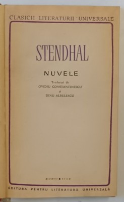 NUVELE de STENDHAL , 1967 *EXEMPLAR RELEGAT foto