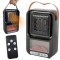 Aeroterma pentru birou, cu reglarea temperaturii, cronometru programabil 12 ore, afisaj LCD, 500W, telecomanda, 24x15.5x7 cm, negru