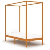 Cumpara ieftin Cadru pat cu baldachin, maro miere, 100x200cm, lemn masiv pin