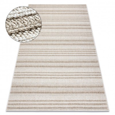 Covor JERSEY 19233 bej - Linii, structurale, bucla BOHO, 140x190 cm foto