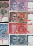 Set / lot 30 bancnote dinari Iugoslavia / Hiperinflatia 90 - 94 starea din scan