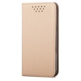 Husa Piele OEM Smart Magnet pentru Telefon 4.7 - 5.3 inci, dimensiuni interioare 150 x 75mm, Aurie