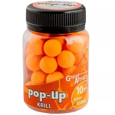 Pop Up Addicted Carp Baits Krill, 10mm, aprox 45buc/borcan foto