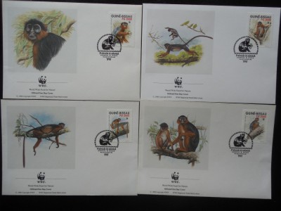 Guineea Bissau-WWF Maimute-set complet FDC foto