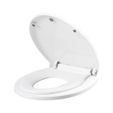 Capac de toaleta cu reductie 2 in 1, flippy, pentru copii si adulti, coborare lenta si silentioasa, instalare usoara, din pp5 , in forma de o, alb