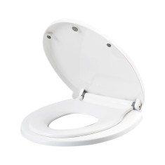 Capac de Toaleta cu Reductie 2 in 1, Cyrax, pentru Copii si Adulti, Coborare Lenta si Silentioasa, Instalare Usoara, din PP5 , in Forma de U, Alb foto